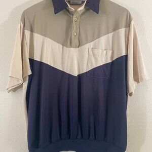 Retro Shirt Size XL Idletime Tan / Brown Short Sleeve Top